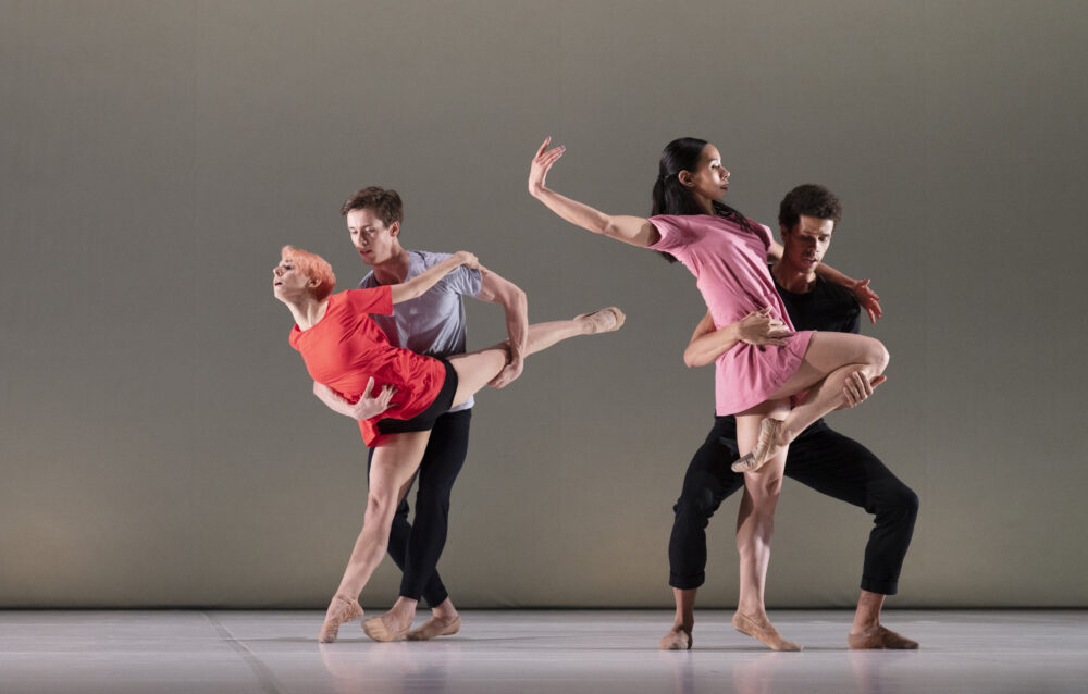 Daniela Neugebauer - Company Wayne McGregor | Fukiko Takase - Company Wayne McGregor | Calvin Richardson - The Royal Ballet | Joseph Sissens - The Royal Ballet | Bach Forms | Choreography - Wayne McGregor |  Photo © Ravi Deepres}