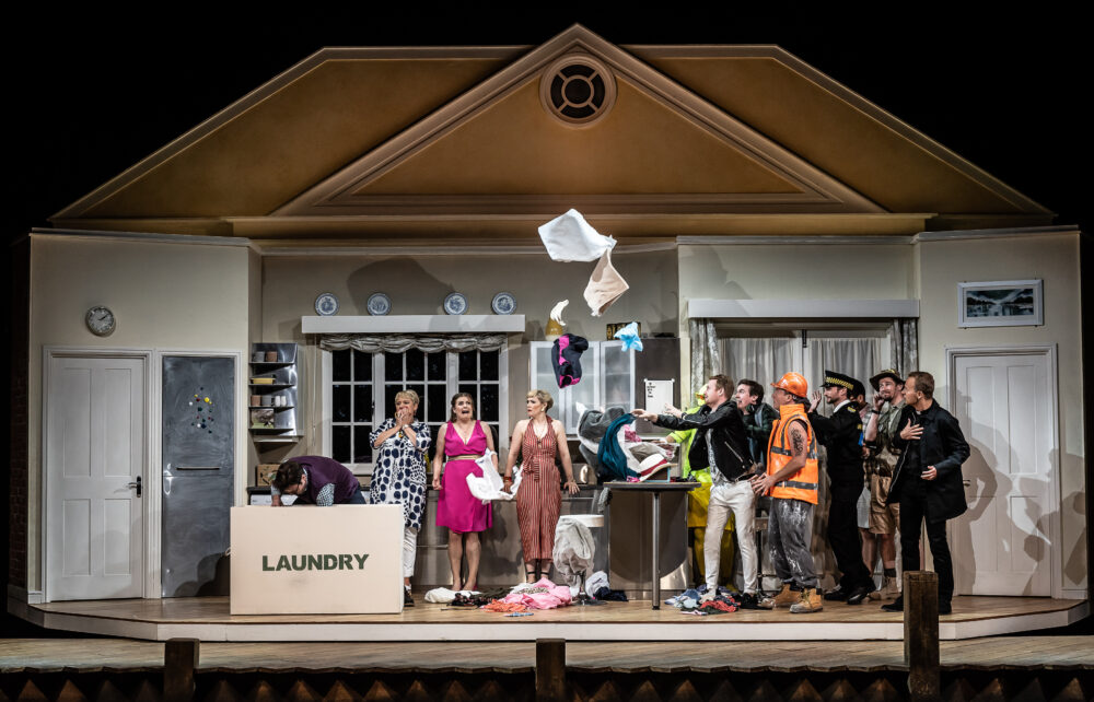 Susan Bickley - Quickly | Elin Pritchard - Alice | Angela Simkin - Meg Page | The Grange Festival Chorus | Photo © Clive Barda}