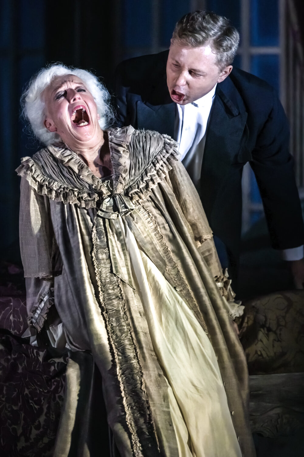 Josephine Barstow (The Countess); Eduard Martynyuk (Herman) - The Queen of Spades - The Grange Festival - Photo © Craig Fuller}